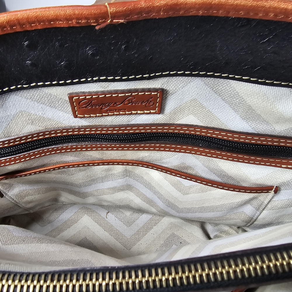 Dooney & Bourke Claremont Dover Black Ostrish Large Tote Bag Purse - Picture 9 of 16